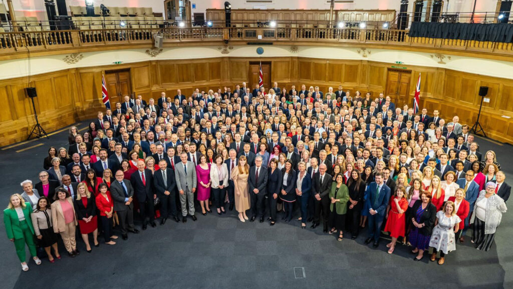 Group photo of every Labour MP elected to Parliament in the 2024 general election